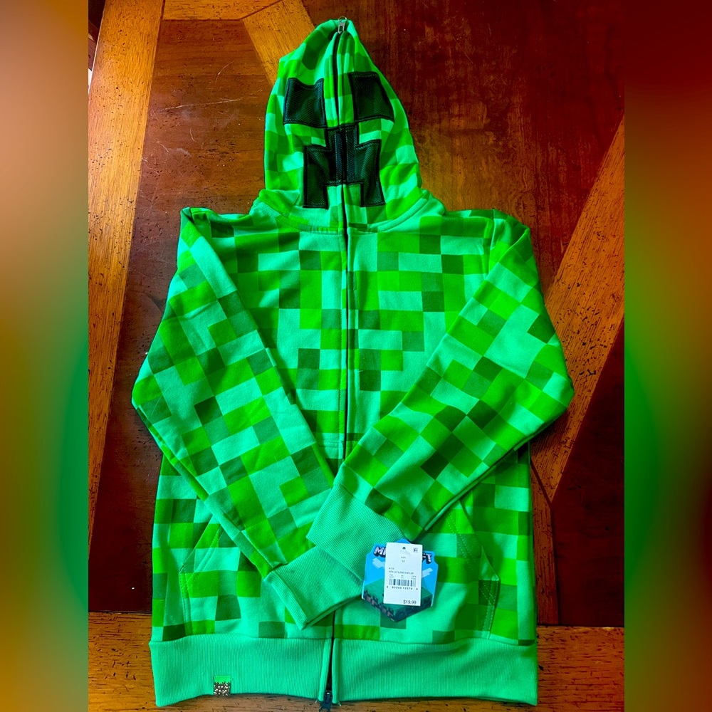 Minecraft Zip Up Hoodie, NWT, Kids Medium